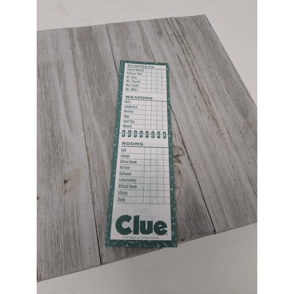 1998 Clue Board Game Replacement Parts Detective Notes - Picture 1 of 3